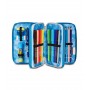 ASTUCCIO triplo scomparto QUICK GRAFFITI BOY con 3 zip SCUOLA seven COMPLETO di materiale SEVEN - 2