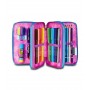 ASTUCCIO triplo scomparto QUICK GRAFFITI GIRL con 3 zip SCUOLA seven COMPLETO di materiale SEVEN - 2
