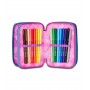 ASTUCCIO triplo scomparto QUICK GRAFFITI GIRL con 3 zip SCUOLA seven COMPLETO di materiale SEVEN - 4