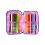 ASTUCCIO triplo scomparto QUICK GRAFFITI GIRL con 3 zip SCUOLA seven COMPLETO di materiale SEVEN - 5