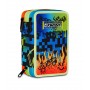 ASTUCCIO triplo scomparto SCRIBBLED FLAME con 3 zip SCUOLA seven COMPLETO di materiale SEVEN - 1