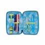 ASTUCCIO triplo scomparto SCRIBBLED FLAME con 3 zip SCUOLA seven COMPLETO di materiale SEVEN - 3
