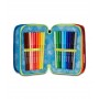 ASTUCCIO triplo scomparto SCRIBBLED FLAME con 3 zip SCUOLA seven COMPLETO di materiale SEVEN - 4