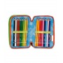 ASTUCCIO triplo scomparto SCRIBBLED FLAME con 3 zip SCUOLA seven COMPLETO di materiale SEVEN - 5