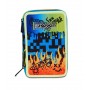ASTUCCIO triplo scomparto SCRIBBLED FLAME con 3 zip SCUOLA seven COMPLETO di materiale SEVEN - 6