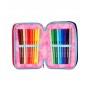 ASTUCCIO triplo scomparto SHADY DYE GIRL con 3 zip SCUOLA seven COMPLETO di materiale SEVEN - 4