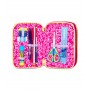 ASTUCCIO triplo scomparto GAME LED GIRL con 3 zip SJ GANG seven COMPLETO di materiale SCUOLA SEVEN - 3