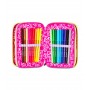 ASTUCCIO triplo scomparto GAME LED GIRL con 3 zip SJ GANG seven COMPLETO di materiale SCUOLA SEVEN - 4