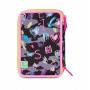 ASTUCCIO triplo scomparto GAME LED GIRL con 3 zip SJ GANG seven COMPLETO di materiale SCUOLA SEVEN - 7