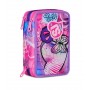ASTUCCIO triplo scomparto TINYPATCH GIRL con 3 zip SJ GANG seven COMPLETO di materiale SCUOLA SEVEN - 1