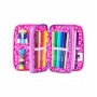 ASTUCCIO triplo scomparto TINYPATCH GIRL con 3 zip SJ GANG seven COMPLETO di materiale SCUOLA SEVEN - 2