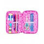 ASTUCCIO triplo scomparto TINYPATCH GIRL con 3 zip SJ GANG seven COMPLETO di materiale SCUOLA SEVEN - 3