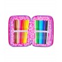 ASTUCCIO triplo scomparto TINYPATCH GIRL con 3 zip SJ GANG seven COMPLETO di materiale SCUOLA SEVEN - 4