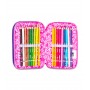 ASTUCCIO triplo scomparto TINYPATCH GIRL con 3 zip SJ GANG seven COMPLETO di materiale SCUOLA SEVEN - 5