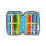 ASTUCCIO triplo scomparto TINYPATCH BOY con 3 zip SJ GANG seven COMPLETO di materiale SCUOLA SEVEN - 5