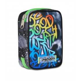 ASTUCCIO attrezzato SPEED PAD con zip SPRINT PAINT BOY seven SCUOLA completo di materiale SEVEN - 1