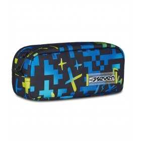 ASTUCCIO scuola SCRIBBLED FLAME seven PORTAPENNE DOPPIO bustina doppia CON ZIP SEVEN - 1