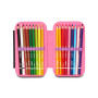 ASTUCCIO attrezzato SPEED CASE con zip QUICK GRAFFITI GIRL seven SCUOLA completo di materiale