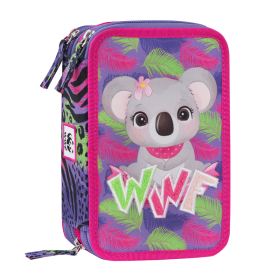 ASTUCCIO 3 ZIP triplo scomparto WWF GIRL accessoriato KOALA materiale per la scuola