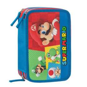 ASTUCCIO 3 ZIP triplo scomparto 2025 accessoriato SUPER MARIO materiale per la scuola
