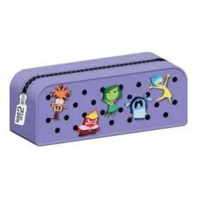 ASTUCCIO pencil case IN SILICONE tombolino VIOLA con cerniera INSIDE OUT 2 bustina SEVEN