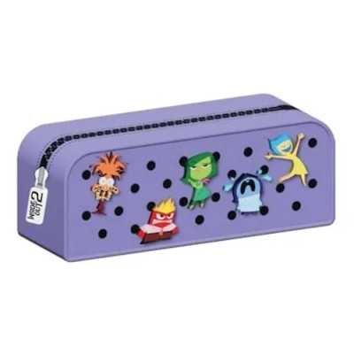 ASTUCCIO pencil case IN SILICONE tombolino VIOLA con cerniera INSIDE OUT 2 bustina SEVEN