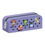 ASTUCCIO pencil case IN SILICONE tombolino VIOLA con cerniera INSIDE OUT 2 bustina SEVEN