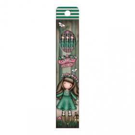 SET DI 4 MATITE kit cancelleria WOODLAND WILDFLOWER santoro GORJUSS decorate 1311GJ08