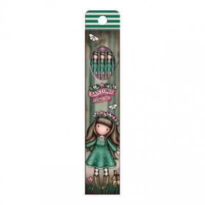 SET DI 4 MATITE kit cancelleria WOODLAND WILDFLOWER santoro GORJUSS decorate 1311GJ08