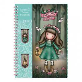 NOTEBOOK con segnalibro WOODLAND WILDFLOWER santoro GORJUSS spiralato 1336GJ02