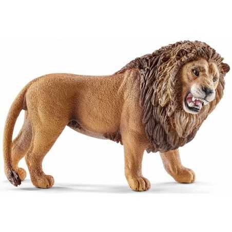LEONE CHE RUGGISCE animali in resina SCHLEICH miniature 14726 Wild Life LION