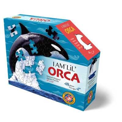 PUZZLE SAGOMATO madd capp 48 PEZZI k whale I AM LIL' ORCA età 4+