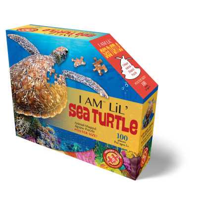 PUZZLE SAGOMATO madd capp 100 PEZZI tartaruga marina I AM LIL' SEA TURTLE età 5+