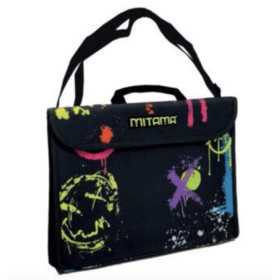 VALIGETTA in tessuto CON TRACOLLA mitama FORMATO A4 portadisegni NERO E FLUO
