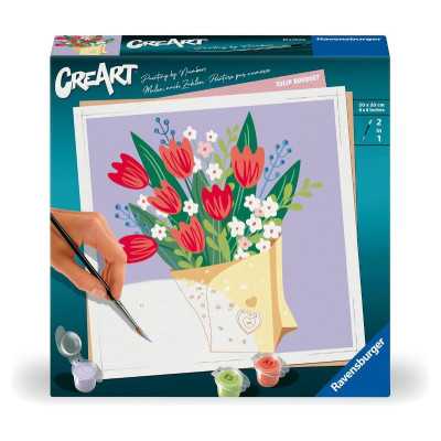 BOUQUET DI TULIPANI quadrato CREART kit artistico SERIE TREND ravensburger 20 X 20 CM