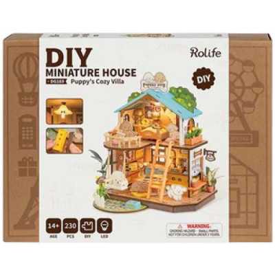 PUPPY'S COZY VILLA rolife ROBOTIME in legno MINIATURE house DIY da montare DG169 età 14+