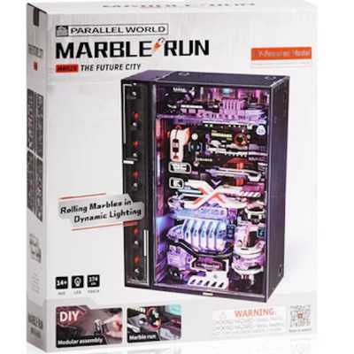 THE FUTURE CITY rokr MARBLE RUN in legno ROBOTIME pista per biglie da montare PARALLEL WORLD età 14+