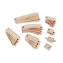 SET ESPANSIONE BINARI in legno HAPE 24 pezzi FERROVIA trenino E3707 treno SUPER EXPANSION RAILWAY PACK età 3+