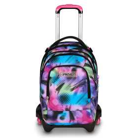 TROLLEY JACK tre ruote 3WD scuola DETACH seven WRITE DOWN VIOLA vol 37 litri ZAINO staccabile 3 IN 1