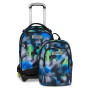 TROLLEY JACK tre ruote 3WD scuola DETACH seven WRITE DOWN GRIGIO BLU VERDE vol 37 litri ZAINO staccabile 3 IN 1