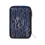 ASTUCCIO triplo scomparto NUANCED VERDE BLU con 3 zip SCUOLA seven COMPLETO di materiale