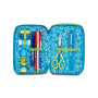 ASTUCCIO triplo scomparto AIR TIGER con 3 zip SJ GANG seven COMPLETO di materiale SCUOLA