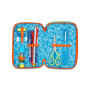 ASTUCCIO triplo scomparto DRAGON GLIDE con 3 zip SJ GANG seven COMPLETO di materiale BOY scuola