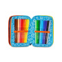 ASTUCCIO triplo scomparto DRAGON GLIDE con 3 zip SJ GANG seven COMPLETO di materiale BOY scuola