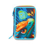 ASTUCCIO triplo scomparto DRAGON GLIDE con 3 zip SJ GANG seven COMPLETO di materiale BOY scuola