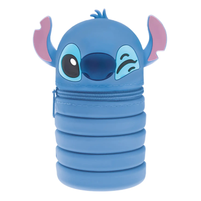 ASTUCCIO ALLUNGABILE estensibile IN SILICONE pencil case STITCH seven AZZURRO