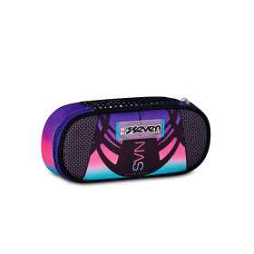 ASTUCCIO ROUND PLUS portapenne ovale NUANCED organizzato OVAL seven VIOLA AZZURRO