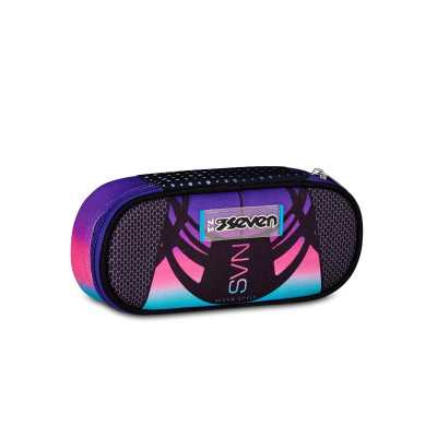 ASTUCCIO ROUND PLUS portapenne ovale NUANCED organizzato OVAL seven VIOLA AZZURRO