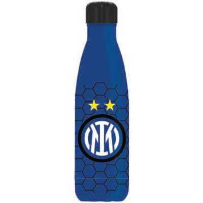 BORRACCIA in acciaio inox 304 SEVEN bottle INTER vol 500 ml BLU E NERO caldo e freddo