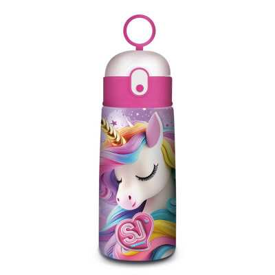 BORRACCIA TERMICA seven UNICORNO in acciaio inox CON CANNUCCIA tappo a pulsante SJ GANG animali GIRL